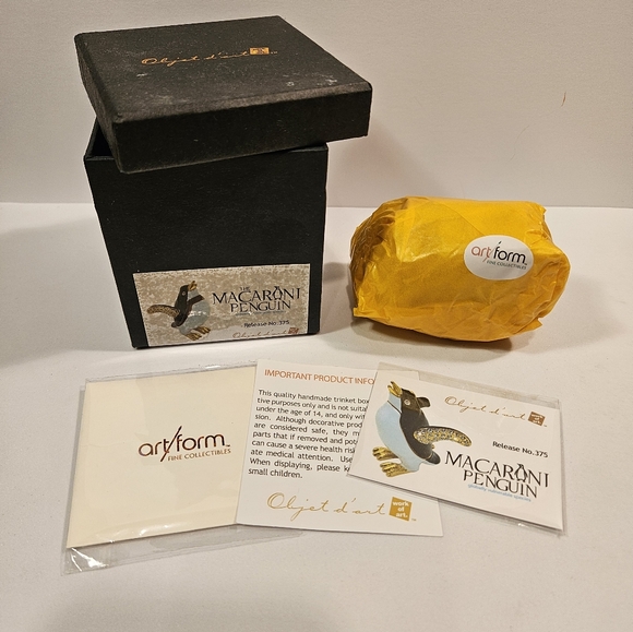art form Limited Edition Macaroni Penguin Trinket Box Objet d' Art - Picture 13 of 15